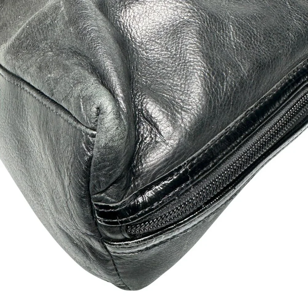 LEVENGER Leather Black Messenger Bag Briefcase Laptop